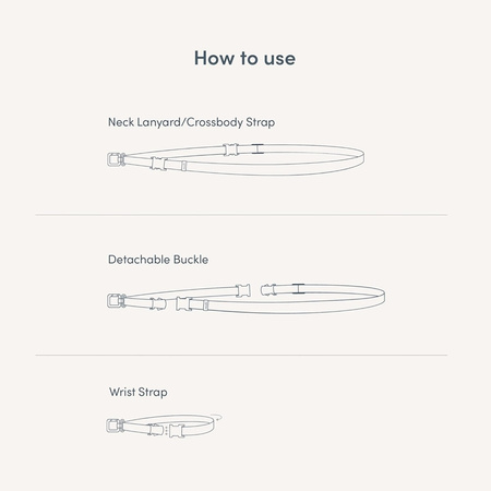 Moshi 2-in-1 Wrist & Body Strap with Adapter - Handy-Lanyard aus Öko-Leder (Misty Coral)