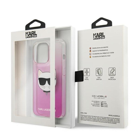 Karl Lagerfeld Choupette Head - iPhone 13 Pro Max tok (rózsaszín)