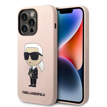 Karl Lagerfeld Silicone NFT Ikonik MagSafe - pouzdro pro iPhone 14 Pro Max (růžové)