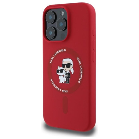 Karl Lagerfeld Silicone Karl & Choupette Ring MagSafe - iPhone 16 Pro Case (rouge)