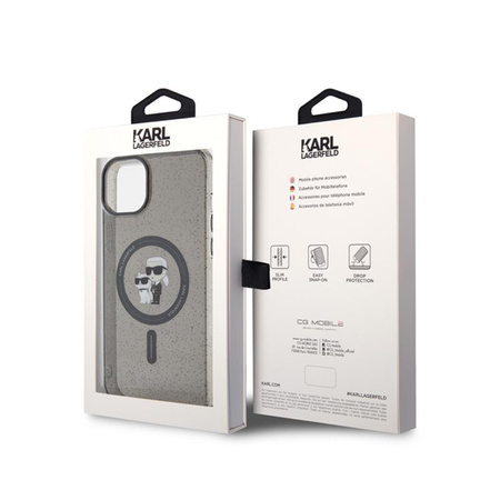 Karl Lagerfeld Karl & Choupette Glitter Magsafe - Case for iPhone 15 (black)