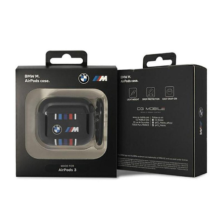 BMW Lignes colorées multiples - Étui AirPods 3 (Noir)