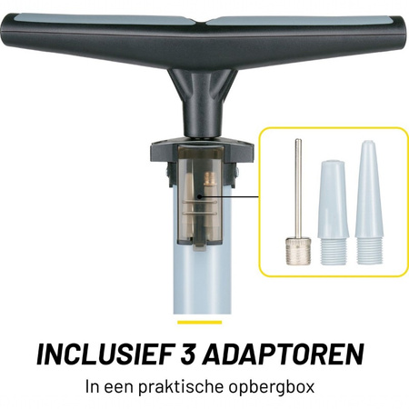 Dunlop - Floor pump for bikes, balls, mattresses with pressure gauge (Blue)