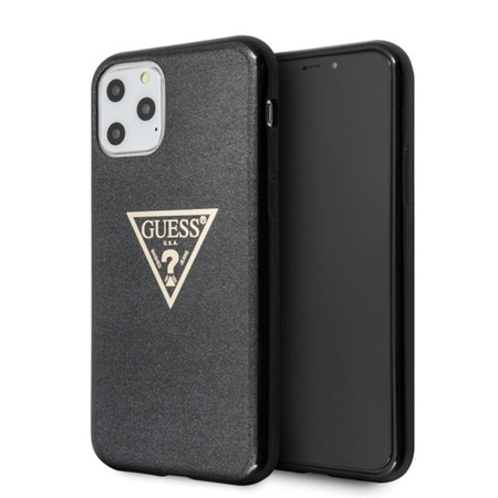 Guess Solid Glitter Triangle - iPhone 11 Pro Case (Black)