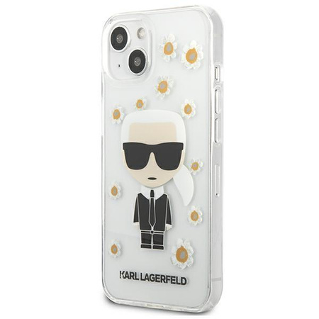 Karl Lagerfeld Iconic Karl Flower - Coque pour iPhone 13 Mini (Transparent)