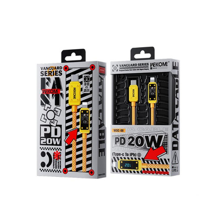 WEKOME WDC-08 Vanguard Series - USB-C to Lightning Fast Charging PD 20W connection cable 1 m (Gold)