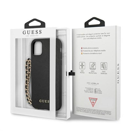 Guess Saffiano Chain - iPhone 11 Case (Black)