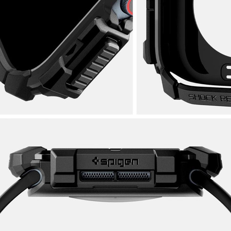 Spigen Rugged Armor - Étui pour Apple Watch 10 42 mm (Noir mat)