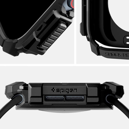 Spigen Rugged Armor - tok Apple Watch 10 46 mm-es órához (matt fekete)