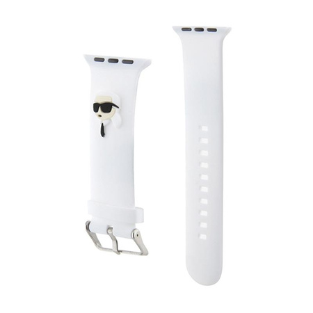 Karl Lagerfeld 3D Rubber Karl Heads NFT - řemínek pro Apple Watch 42/44/45/49 mm (bílý)