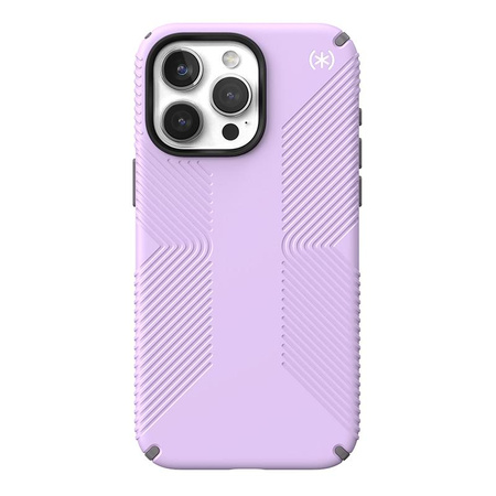 Speck Presidio2 Grip Magsafe - Coque pour iPhone 15 Pro Max (Violet printanier / Gris nuageux / Blanc)