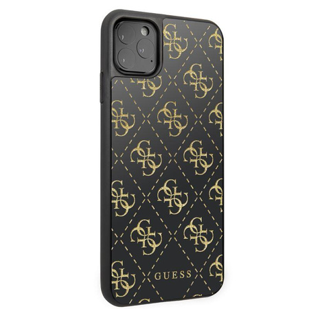 Guess Double Layer Glitter Case Peony G - pouzdro pro iPhone 11 Pro Max (černé)