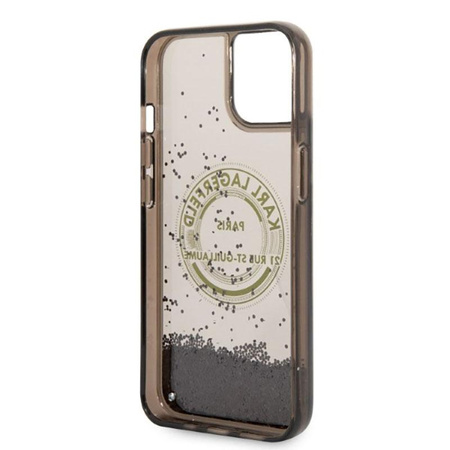 Karl Lagerfeld Liquid Glitter Round RSG Logo Case - iPhone 14 Plus Case (black)