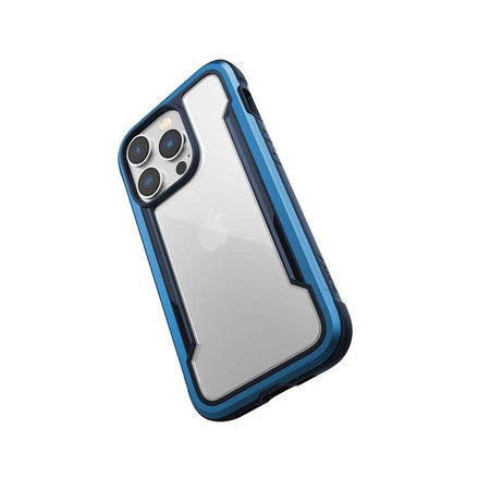 X-Doria Raptic Shield - Coque en aluminium pour iPhone 14 Pro (Testé en chute 3m) (Bleu Marine)