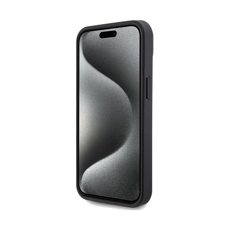 Ferrari Perforated Waves Metal Logo - iPhone 15 Case (black)