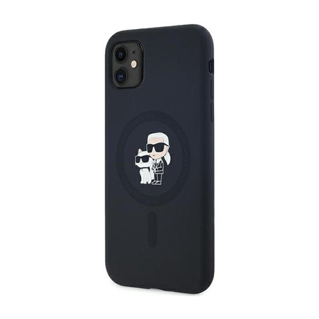 Karl Lagerfeld szilikon Karl & Choupette MagSafe - iPhone 11 tok (fekete)