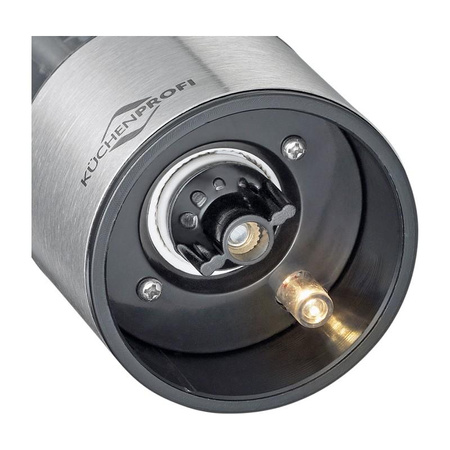 Küchenprofi Boston – Elektrische Salz- und Pfeffermühlen mit Keramikmahlwerk 23×5 cm, 2-tlg. (silber)