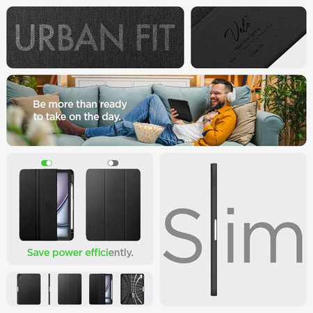 Spigen Urban Fit - tok iPad Air 11" készülékhez M3 (2025) / M2 (2024) / iPad Air 10.9" (5.-4. generáció).) (2022-2020) (fekete)
