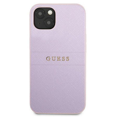 Pouzdro Guess Saffiano Hot Stamp & Metal Logo - iPhone 13 (lila)