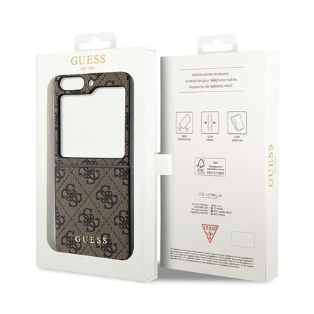 Guess 4G Charms Collection – Samsung Galaxy Z Flip 5 Hülle (Braun)
