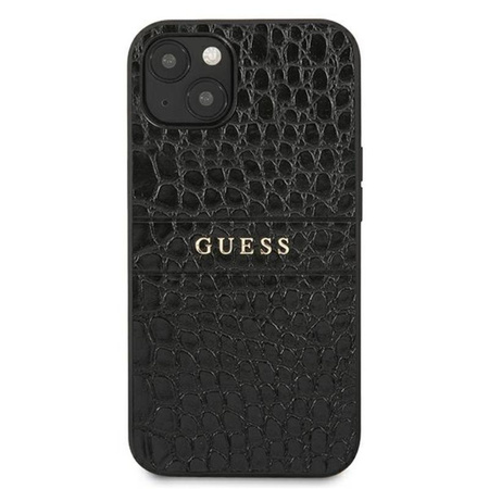 Guess Croco Stamp Lines - iPhone 13 Tasche (schwarz)