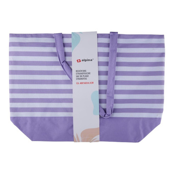 Alpina - Striped Beach Bag 49.3x16x34 cm (Purple / White)