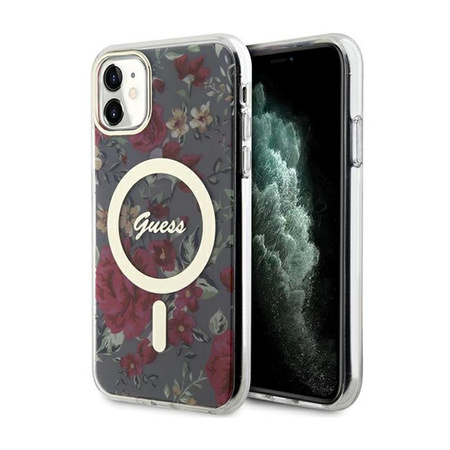 Guess Flower MagSafe - iPhone 11 tok (zöld)