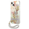 Guess Flower Cord - Tasche mit Umhängeband iPhone 13 mini (Lila)