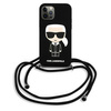 Karl Lagerfeld Fullbody Silicone Iconic Cord - Coque iPhone 12 Pro Max (Noir)