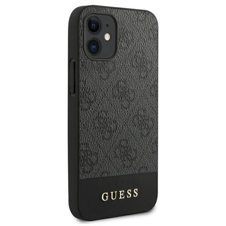 Guess 4G Bottom Stripe Kollektion - iPhone 12 mini Tasche (grau)