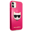 Karl Lagerfeld Choupette Head - pouzdro pro iPhone 11 (fluo růžové)