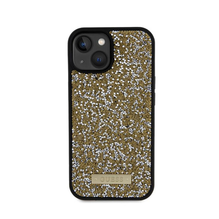 Guess Rhinestone Metal Logo - Coque iPhone 15 (jaune)