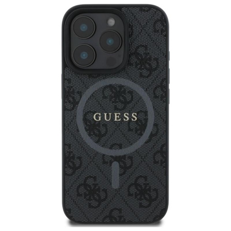 Guess 4G Ring Classic Logo MagSafe – Hülle für iPhone 16 Pro Max (schwarz)