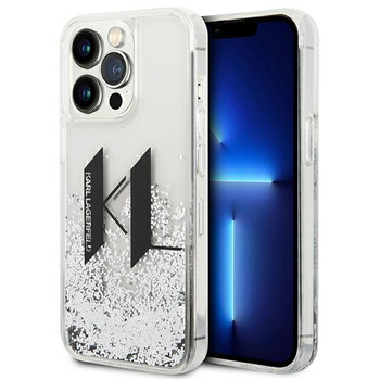 Karl Lagerfeld Liquid Glitter Big Logo Case - iPhone 14 Pro Max Case (silver)