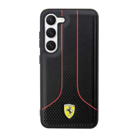 Ferrari Perforierte 296P Collection - Hülle für Samsung Galaxy S23 (schwarz)