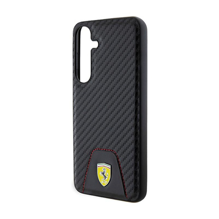 Ferrari Carbon Stitched Bottom - pouzdro pro Samsung Galaxy S24+ (černé)