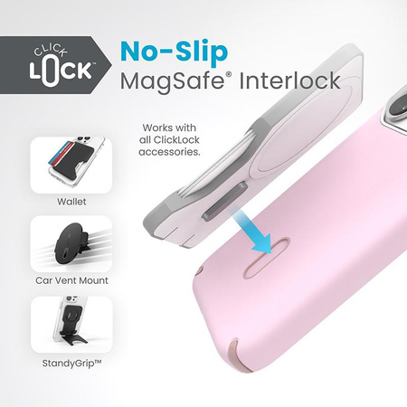 Speck Presidio2 Pro ClickLock & MagSafe - iPhone 15 Pro Case (Soft Lilac/Carnation Petal)