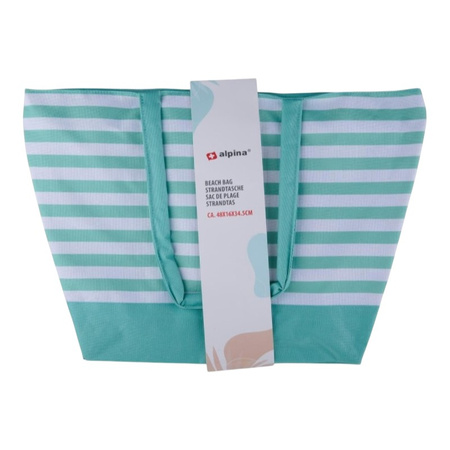 Alpina - Striped Beach Bag 49.3x16x34 cm (Turquoise / White)