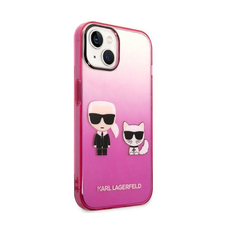Karl Lagerfeld Gradient Ikonik Karl & Choupette - iPhone 14 Plus Case (pink)