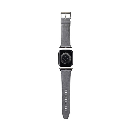 Karl Lagerfeld Saffiano Monogram - Řemínek pro Apple Watch 38/40/41 mm (stříbrný)