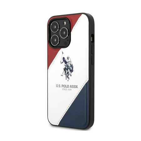 US Polo Assn Tricolor Embossed - pouzdro pro iPhone 14 Pro Max (White)