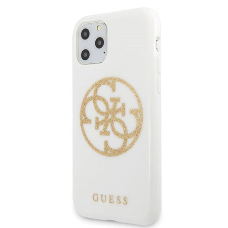 Guess Circle Glitter 4G - iPhone 11 Pro Max Case (white)