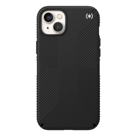 Speck Presidio2 Grip MagSafe - Csúszásgátló tok iPhone 14 Plus készülékhez (fekete / fekete / fehér)