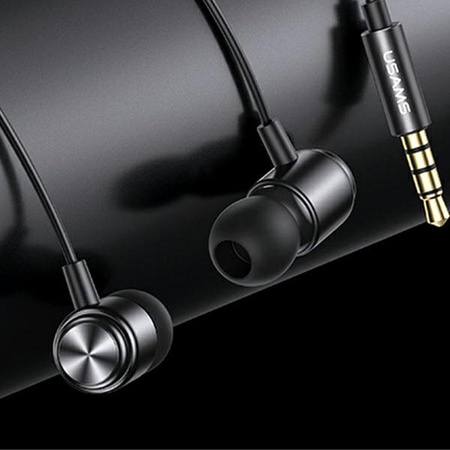 USAMS EP-44 - Słuchawki stereo jack 3,5 mm (czarny)