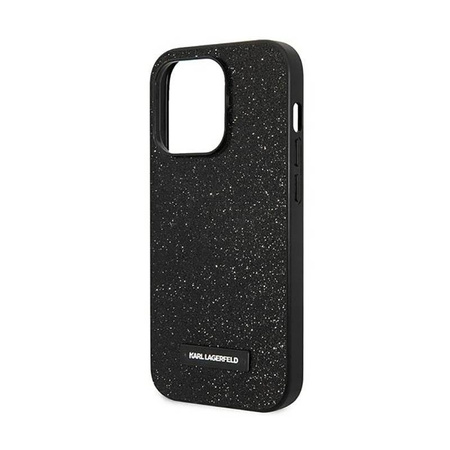 Karl Lagerfeld Glitter Plaque Logo - iPhone 14 Pro Case (black)