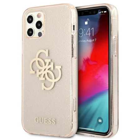 Pouzdro Guess Glitter 4G Big Logo - iPhone 12 / iPhone 12 Pro (zlaté)