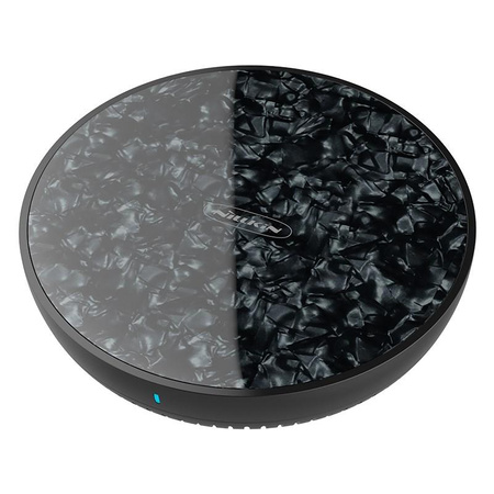 Nillkin PowerFlash Fast Wireless Charger - 15W Qi induktives drahtloses Ladegerät mit gehärteter Glasbeschichtung (Marmor Schwarz)