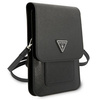 Guess Wallet Saffiano Triangle Logo Phone Bag - Sacoche pour smartphone et accessoires (Noir)