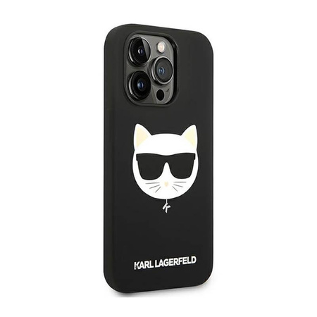 Karl Lagerfeld Choupette Head MagSafe Silicone - pouzdro pro iPhone 14 Pro (černé)