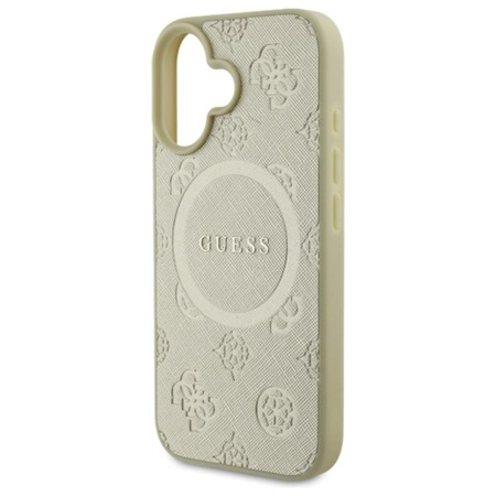 Guess Saffiano Peony Classic Logo MagSafe - iPhone 16 tok (arany)